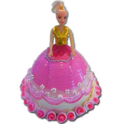 "Pink Barbie Doll Cake - 4kgs (Rajahmundry Exclusives) - Click here to View more details about this Product